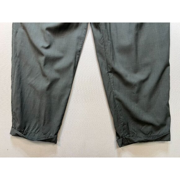 Roberto Villini Men's Pleated Dress Pants Cuffed Hem Size 46 Gray Solid Pockets - Picture 5 of 15